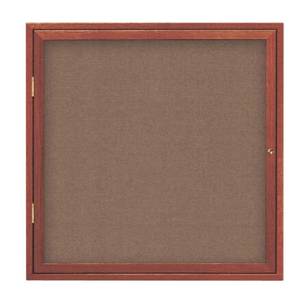 United Visual Products Triple Door Enclosed Radius EZ Tack Board, 72"x48", Header, White/Grey UV70155EZ-GREY-WHITE